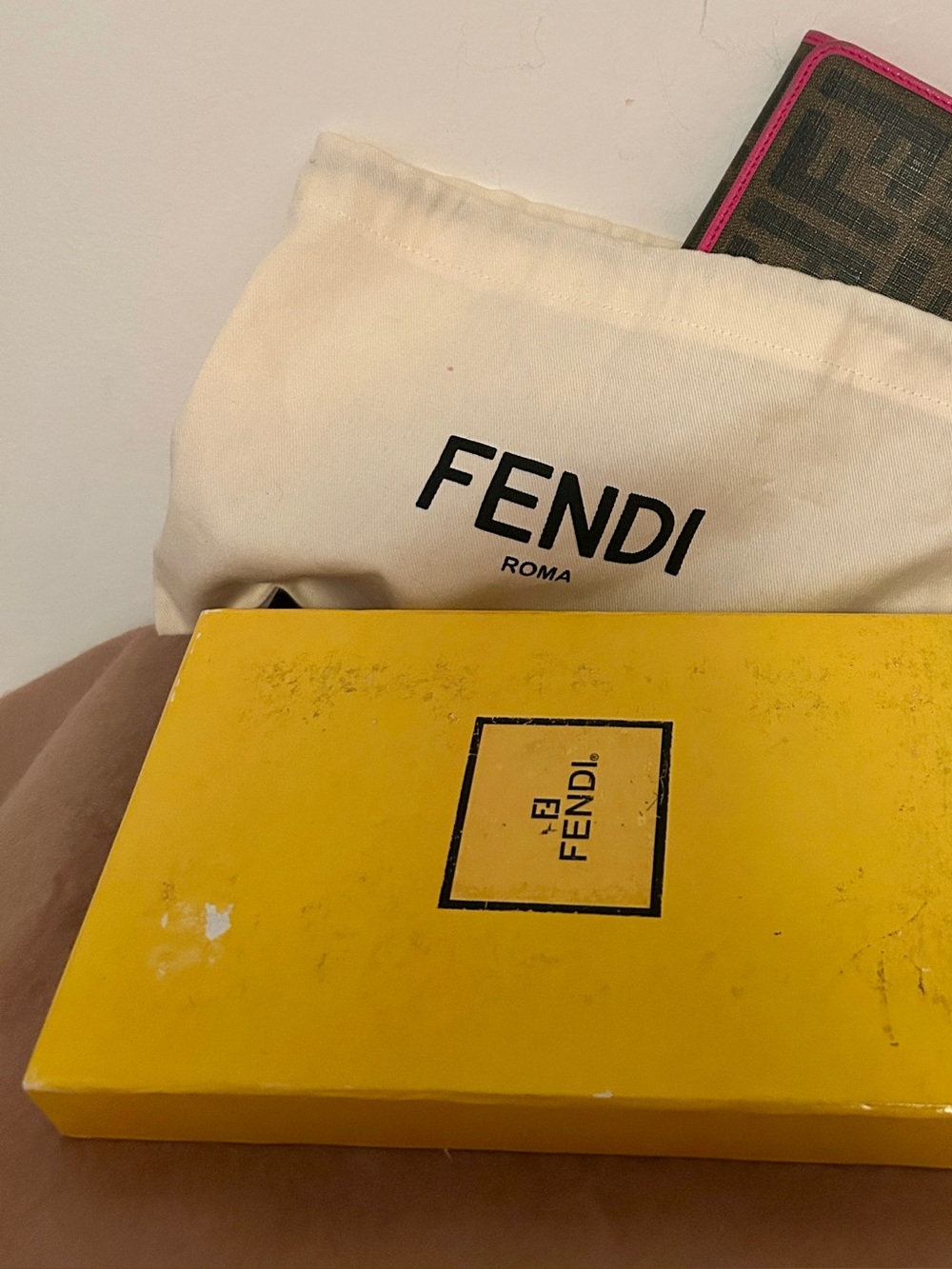 Fendi Tobacco/Pink Zucca Coated Canvas Flap Continental
Wallet. ECU - Picture 14 of 14